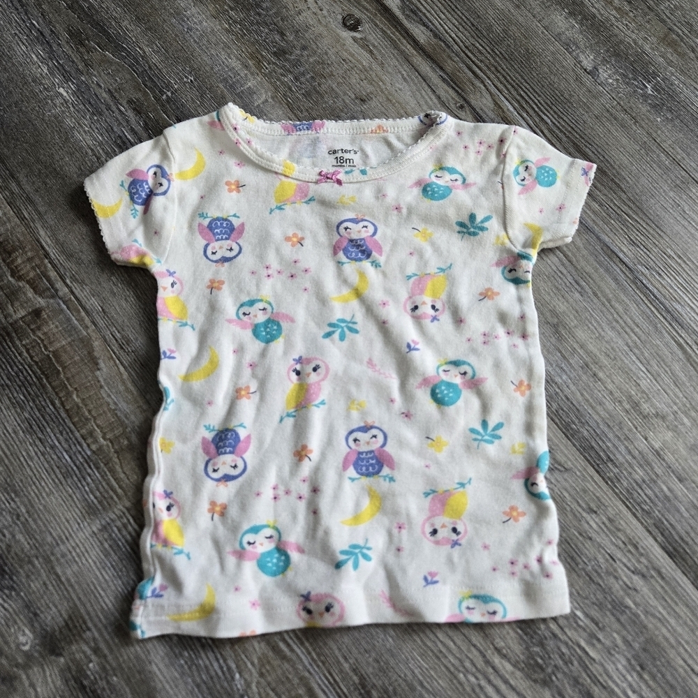18M Girls Carter's Owl Print Kids Shirt - Multicolor